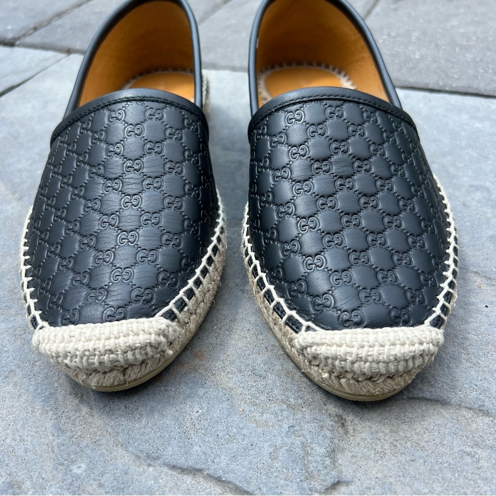 Model number 567106 Gucci micro GG print leather espadrilles